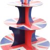 King Charles III Union Jack 3 Tier Cupcake Stand