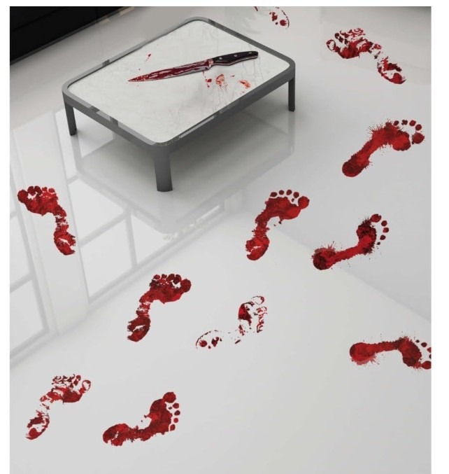 Adhesive Bloody Footprints