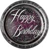Glitz Foil Birthday Paper Plates (Pink, Pack of 48)