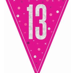 13th Pink Glitz Bunting