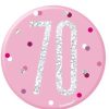 Glitz Pink & Silver 70th Birthday Badge