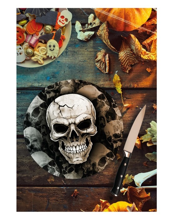 Scary Skull Paper Plates 6 Pcs - Image 2
