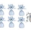 6 x White Helium Latex Balloon Weight with Ribbon Roll