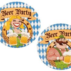 Set of 10  'Beer Party' Beer Mats (10cm)