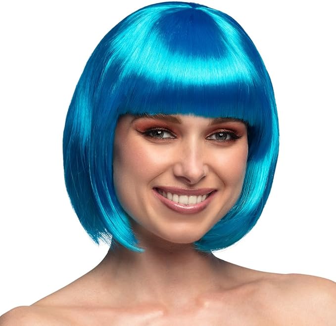Cabaret Blue Straight Bob Wig
