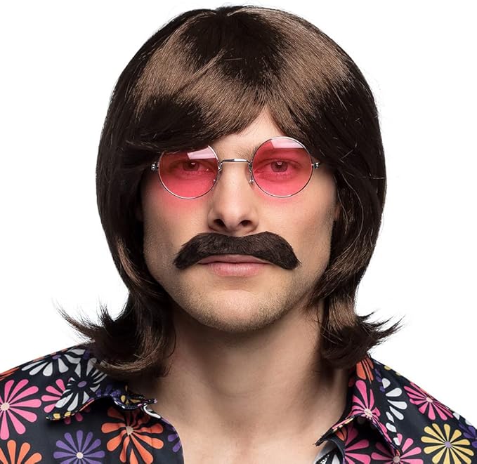Adult Wig Gary with Moustache