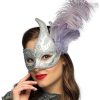 Venetian Eye Mask with Feathers and Glitter