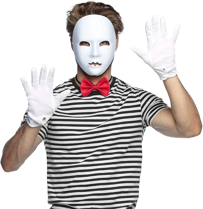 Face Mask Mime White - Image 2