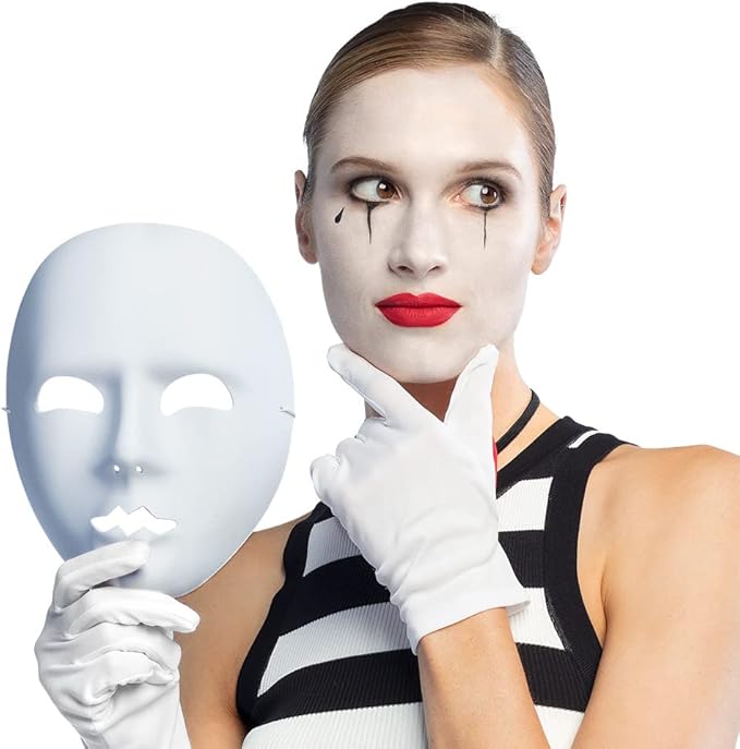Face Mask Mime White - Image 3