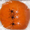 Decorative Spider Web Orange with 6 Spiders