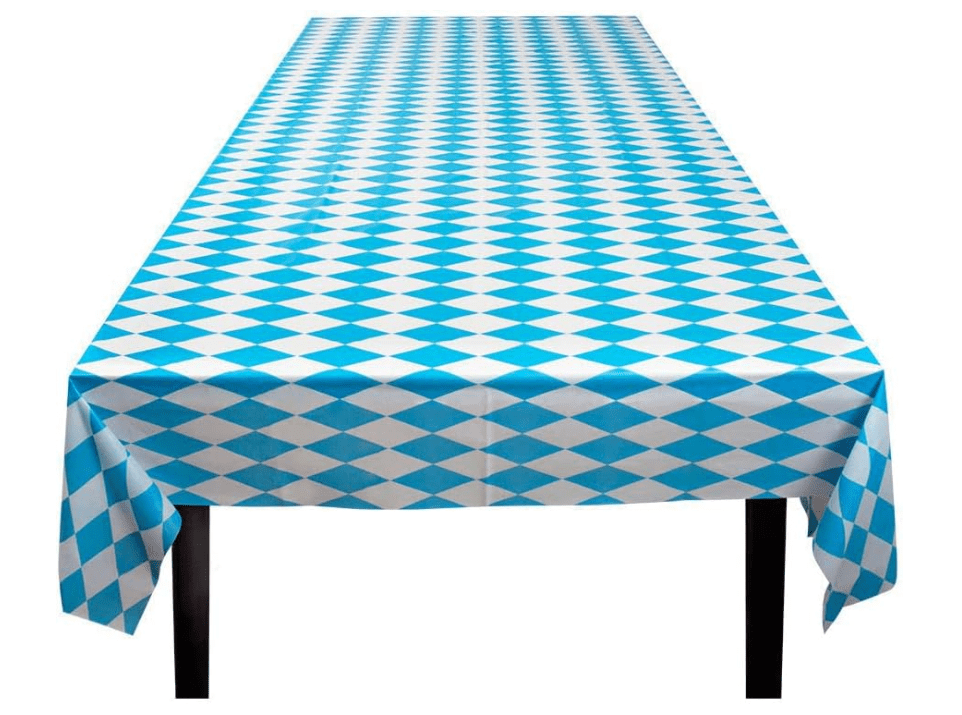 Blue and White Bavarian Tablecloth for Beer Party