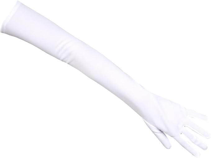 Women White Los Angeles Opera Gloves - Image 3