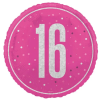 Foil Glitz Pink & Silver 16th Birthday Balloon