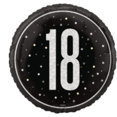 Foil Glitz Black 18th Birthday Balloon