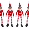 4 x red personalised Boy Vinyl Face Elf