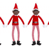 4 x Black Boy Vinyl Face Elf