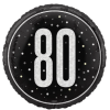Foil Glitz Black 80th Birthday Balloon