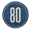 Foil Glitz Blue & Silver 80th Birthday Balloon