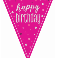 Pink Glitz Happy Birthday Bunting