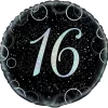 Foil Glitz Black 16th Birthday Balloon