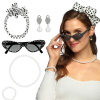 Set 50's (scarf, party glasses, necklace, bracelet, earrings)