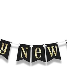 Black and Gold Happy New Year Bunting