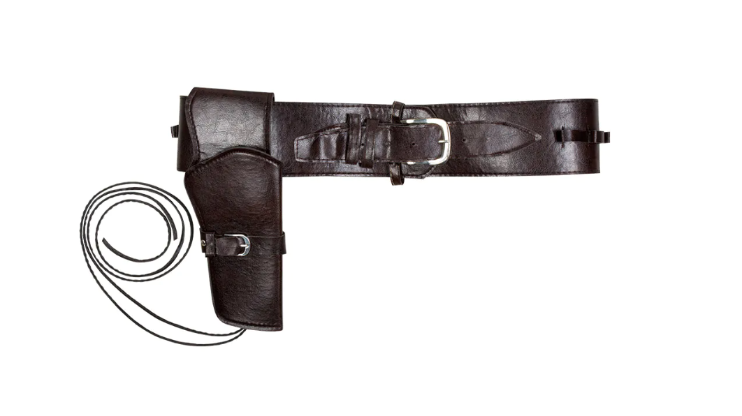 Brown Cowboy Belt and Holster Faux Leather - Image 2
