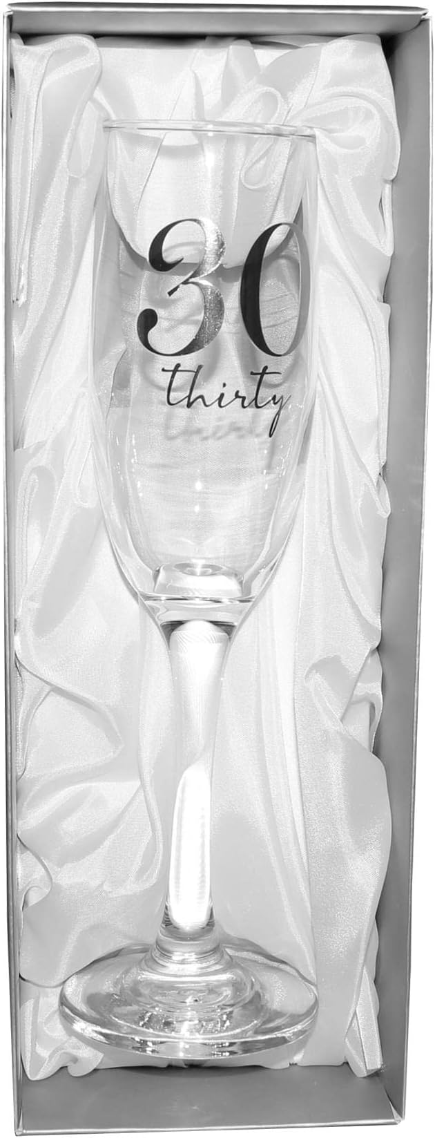 30th Birthday Champagne Flute Glass with Silver Detail - Image 3