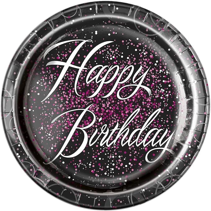 Glitz Foil Birthday Pink Combo of 64 ct - Plates : 16 ct Cups: 16 ct Napkins: 32 ct - Image 4