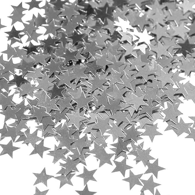Sparkling Silver Stars Confetti (14g) 1 Pack - Image 2