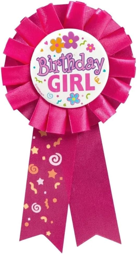 Birthday Girl Multicolor Award Badge (17cm x 8cm) 1 Count