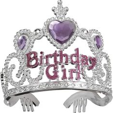 Birthday Girl Sparkling Silver Tiara - 1 Piece