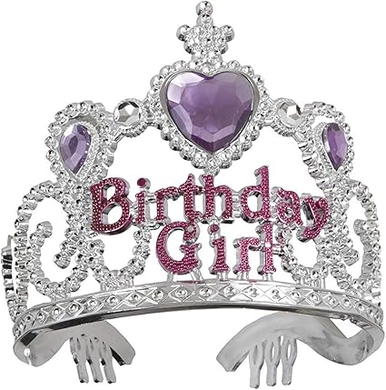 Birthday Girl Sparkling Silver Tiara – 1 Piece