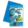 6 x Monsters University Party Invites, Envelopes