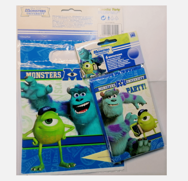 6 x Monsters University Party Invites, Envelopes - Image 2