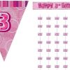Reusable Pink - Age 3 Birthday Number Bunting Banner – Hanging Party Decoration