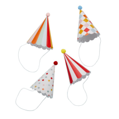 Circus Party Hats with Pom Poms - Pack of 8