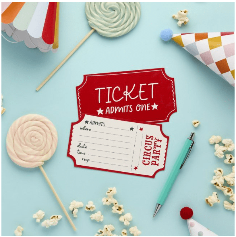 Circus Party Invitations - Pack of 8 - Image 2
