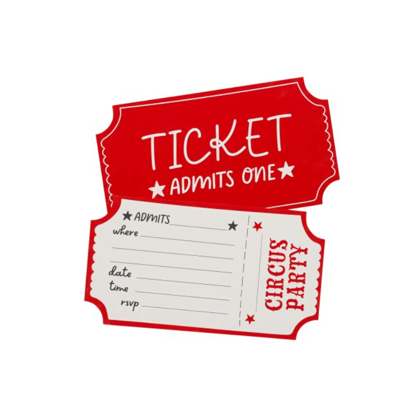 Circus Party Invitations – Pack of 8
