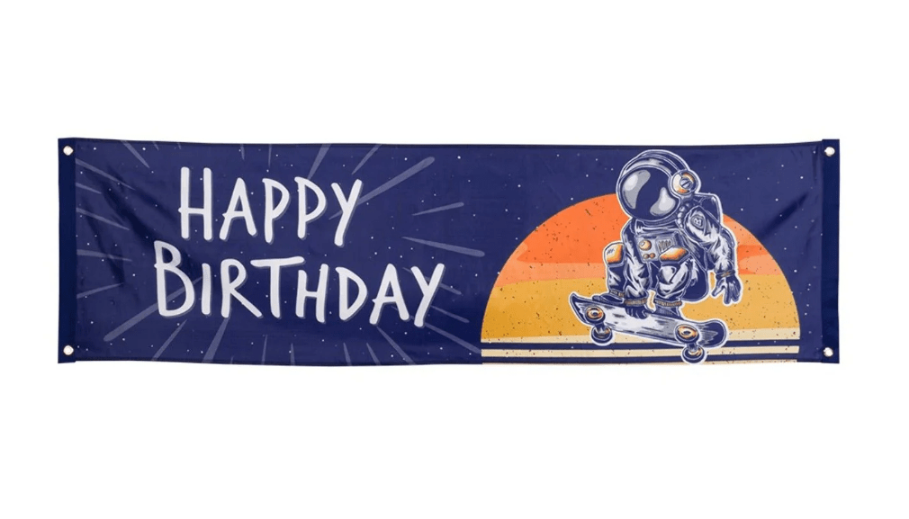 Space Travel Astronaut Banner Birthday Party Decoration Set