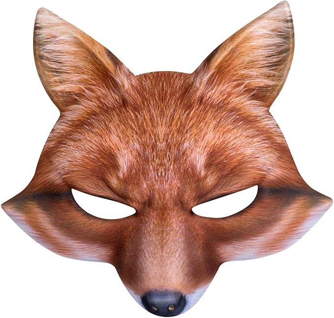 Animal Half Mask with Elastic Strap – Fox