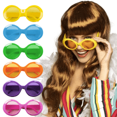 Party glasses Jackie 6 neon colours assorted