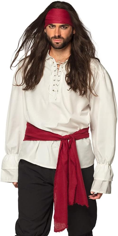 Pirate Set, Headband and Sash, Bordeaux, for Adults, Headscarf, Belt - Image 2