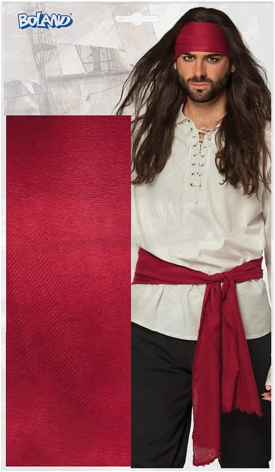 Pirate Set, Headband and Sash, Bordeaux, for Adults, Headscarf, Belt - Image 6