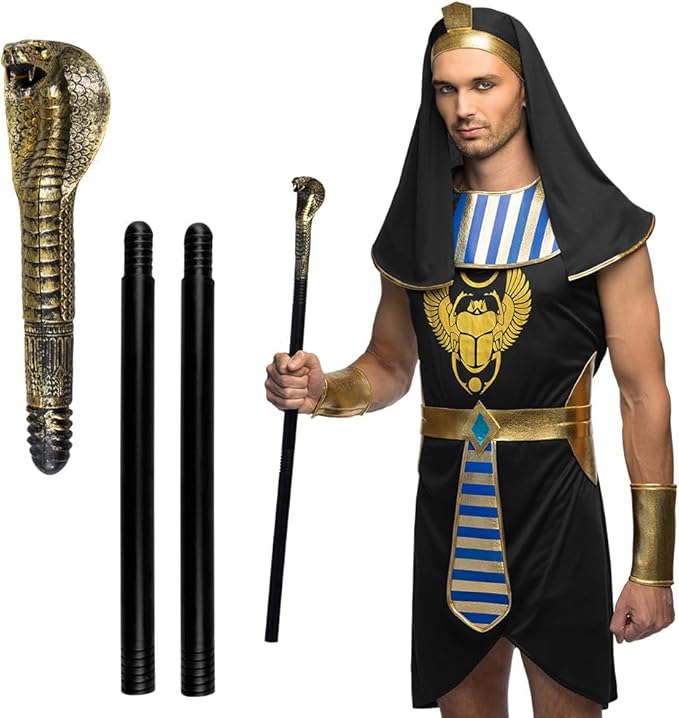 82cm Snake Sceptre, 3 Pieces, Detachable, Egyptian Fancy Dress Accessory
