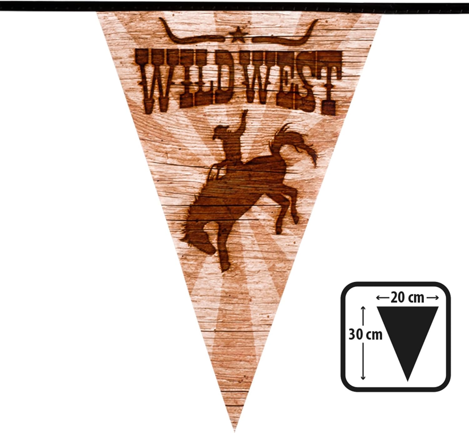 Wild West Plastic Pennant Bunting 6m