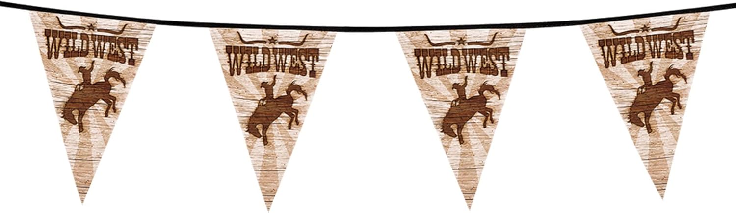 Wild West Plastic Pennant Bunting 6m - Image 2