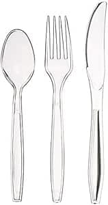 Black & White Plastic Reusable Cutlery Set, Pack of 36 - Image 3