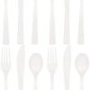 White Plastic Reusable Cutlery Set, Pack of 36