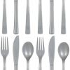 Silver Plastic Reusable Cutlery Set, Pack of 36